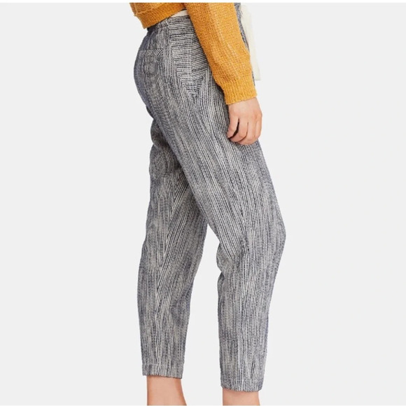 Free People Navy/Ivory High Rise Pant, Size 8 - Picture 3 of 7